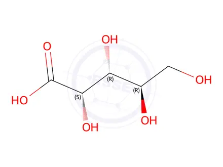 Chemical structure of (2S,3R,4R)-2,3,4,5-tetrahydroxypentanoic acid