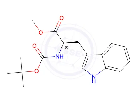 Chemical structure of methyl (2R)-3-(1H-indol-3-yl)-2-[(2-methylpropan-2-yl)oxycarbonylamino]propanoate
