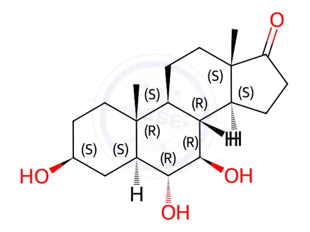 Chemical structure of (3S,5S,6R,7R,8R,9S,10R,13S,14S)-3,6,7-trihydroxy-10,13-dimethylhexadecahydro-17H-cyclopenta[a]phenanthren-17-one