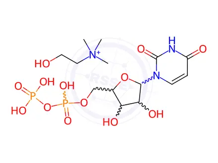 Chemical structure of Uridine Diphosphate Choline (UDPC)