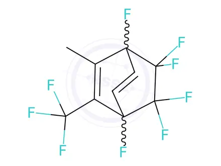 Chemical structure of 1,4,7,7,8,8-Hexafluoro-2-methyl-3-(trifluoromethyl)bicyclo[2.2.2]octa-2,5-diene