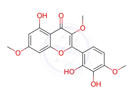Chemical structure of 2-(2,3-Dihydroxy-4-methoxyphenyl)-5-hydroxy-3,7-dimethoxy-4H-1-benzopyran-4-one