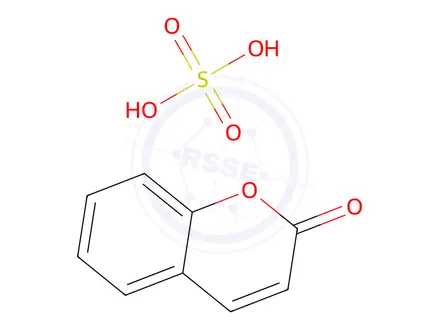 Chemical structure of sulphuric acid, compound with 2H-1-benzopyran-2-one (1:1)