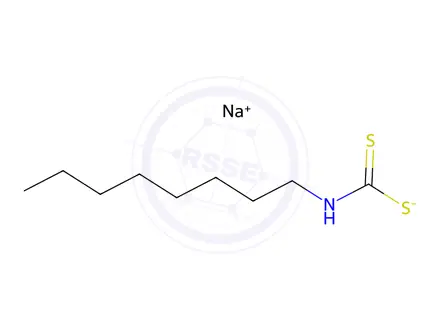 Chemical structure of sodium octyldithiocarbamate