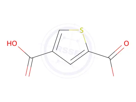 Chemical structure of thiophene-2,4-dicarboxylic acid