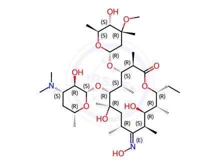 Chemical structure of Erythromycin B Oxime