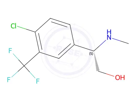 Chemical structure of (S)-2-(4-chloro-3-(trifluoromethyl)phenyl)-2-(methylamino)ethan-1-ol