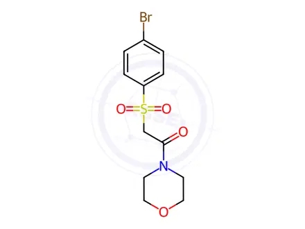 Chemical structure of 2-[(4-bromophenyl)sulfonyl]-1-morpholino-1-ethanone