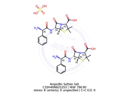 Chemical structure of Ampicillin Sulfate Salt