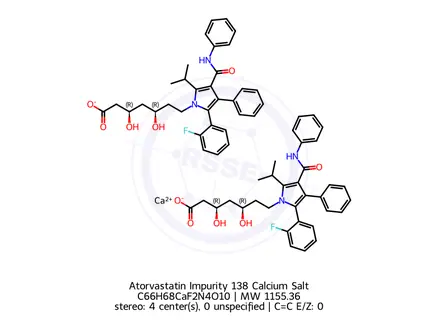 Chemical structure of Atorvastatin Impurity 138 Calcium Salt