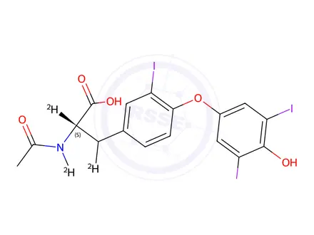 Chemical structure of N-Acetyl-3,3’,5’-triiodo-L-thyronine-d3