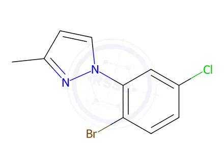 Chemical structure of 1-(2-Bromo-5-chlorophenyl)-3-methyl-1H-pyrazole