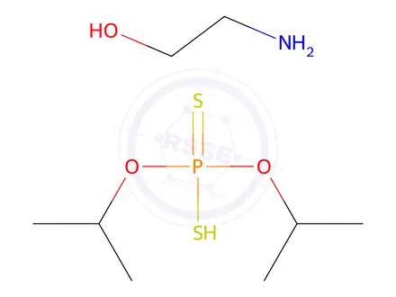 Chemical structure of O,O-diisopropyl hydrogen dithiophosphate, compound with 2-aminoethanol (1:1)
