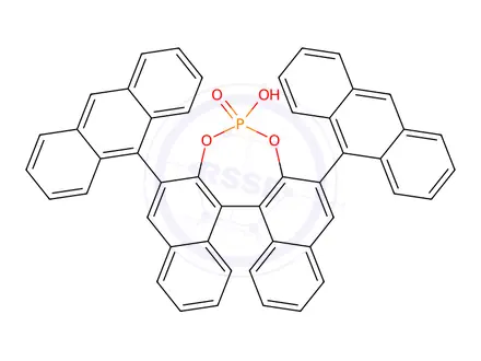 Chemical structure of (R)-3,3'-Bis(anthracenyl-9-yl)-1,1'-binapthyl-2,2'-diyl hydrogenphosphate