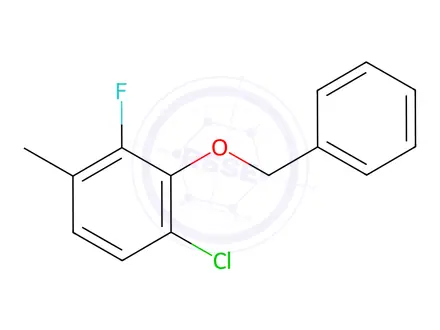 Chemical structure of Benzene, 1-chloro-3-fluoro-4-methyl-2-(phenylmethoxy)-