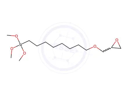 Chemical structure of [8-(Glycidyloxy)-n-octyl]trimethoxysilane