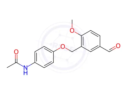 Chemical structure of N-(4-((5-Formyl-2-methoxybenzyl)oxy)phenyl)acetamide