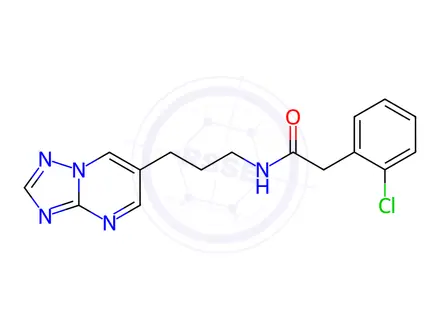 Chemical structure of N-(3-([1,2,4]Triazolo[1,5-a]pyrimidin-6-yl)propyl)-2-(2-chlorophenyl)acetamide
