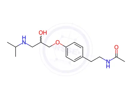 Chemical structure of N-[2-[4-[2-Hydroxy-3-[(1-methylethyl)amino]propoxy]phenyl]ethyl]acetamide
