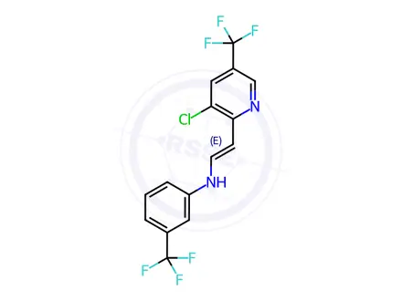 Chemical structure of N-[(E)-2-[3-Chloro-5-(trifluoromethyl)pyridin-2-yl]ethenyl]-3-(trifluoromethyl)aniline