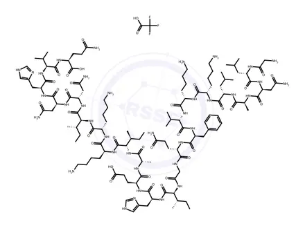 Chemical structure of (Lys18)-Pseudin-2 (H-6588.0001)