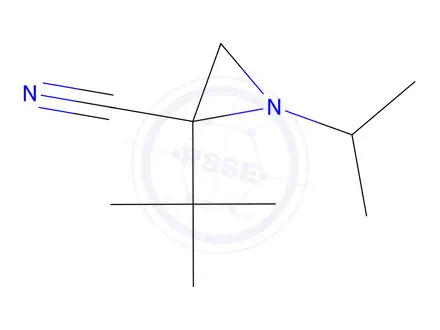 Chemical structure of 2-Aziridinecarbonitrile,2-(1,1-dimethylethyl)-1-(1-methylethyl)-(9CI)