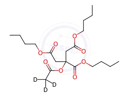 Chemical structure of Tributyl 2-acetoxypropane-1,2,3-tricarboxylate-d3