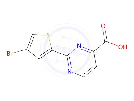 Chemical structure of 2-(4-Bromothiophen-2-yl)pyrimidine-4-carboxylic Acid