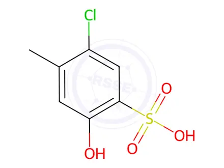 Chemical structure of Benzenesulfonic acid, 5-chloro-2-hydroxy-4-methyl-