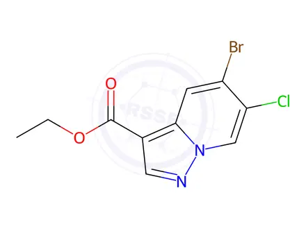Chemical structure of Ethyl 5-bromo-6-chloropyrazolo[1,5-a]pyridine-3-carboxylate