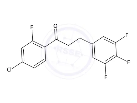 Chemical structure of 1-(4-Chloro-2-fluorophenyl)-3-(3,4,5-trifluorophenyl)propan-1-one