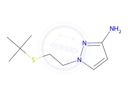 Chemical structure of 1-(2-(Tert-butylthio)ethyl)-1h-pyrazol-3-amine