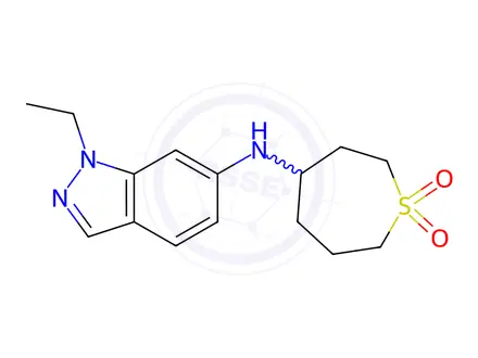 Chemical structure of N-(1,1-Dioxothiepan-4-yl)-1-ethyl-indazol-6-amine