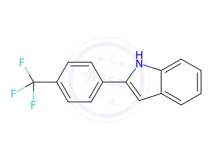 Chemical structure of 2-(4-Trifluoromethylphenyl)indole, 97%