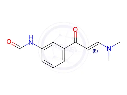 Chemical structure of N-[3-[(2E)-3-(Dimethylamino)-1-oxo-2-propen-1-yl]phenyl]-formamide