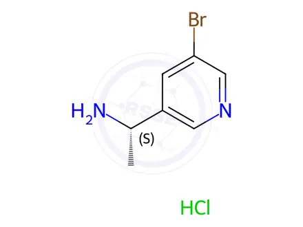 Chemical structure of (S)-1-(5-bromopyridin-3-yl)ethanamine hydrochloride