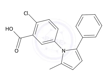 Chemical structure of 2-Chloro-5-(2-methyl-5-phenyl-1h-pyrrol-1-yl)benzoic acid