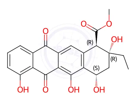 Chemical structure of aklavinone