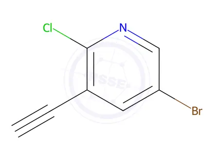 Chemical structure of 5-Bromo-2-chloro-3-ethynylpyridine