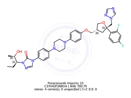 Chemical structure of (3R,5S,2R,3S)-Posaconazole