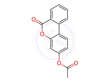 Chemical structure of 6-oxo-6H-benzo[c]chromen-3-yl acetate