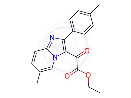 Chemical structure of 6-Methyl-2-(4-methylphenyl)-α-oxo-imidazo[1,2-a]pyridine-3-acetic Acid Ethyl Ester