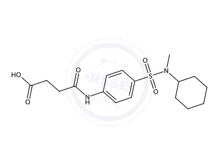 Chemical structure of 4-((4-(N-cyclohexyl-N-methylsulfamoyl)phenyl)amino)-4-oxobutanoic acid