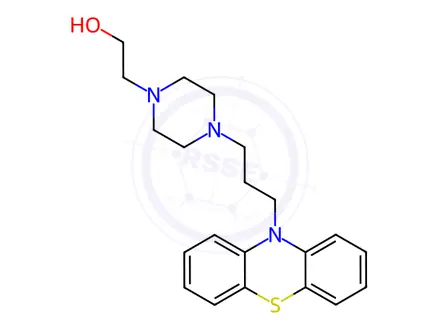 Chemical structure of 4-(3-Phenothiazin-10-ylpropyl)-1-piperazineethanol