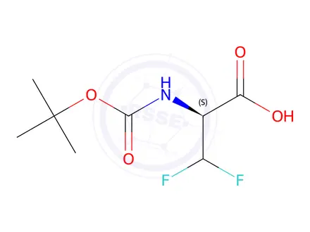 Chemical structure of (S)-2-((tert-Butoxycarbonyl)amino)-3,3-difluoropropanoic acid