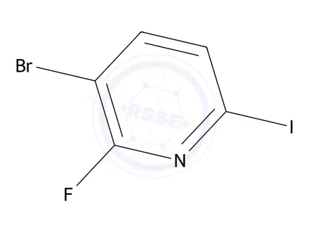 Chemical structure of 3-Bromo-2-fluoro-6-iodopyridine