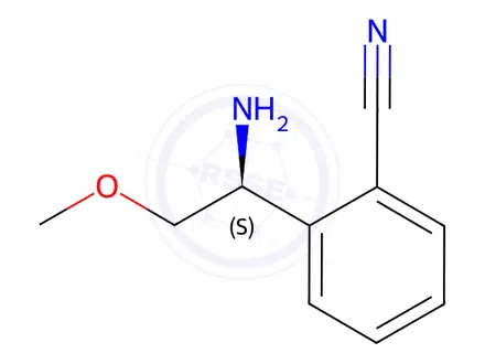 Chemical structure of Benzonitrile, 2-[(1S)-1-amino-2-methoxyethyl]-