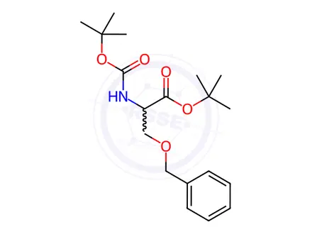 Chemical structure of Alanine, 3-(benzyloxy)-N-carboxy-, di-tert-butyl ester (7CI)
