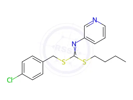 Chemical structure of Butyl(4-chlorophenyl)methyl-3-pyridinylcarbonimidodithioate