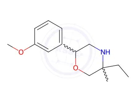 Chemical structure of 5-ethyl-2-(3-methoxyphenyl)-5-methylmorpholine